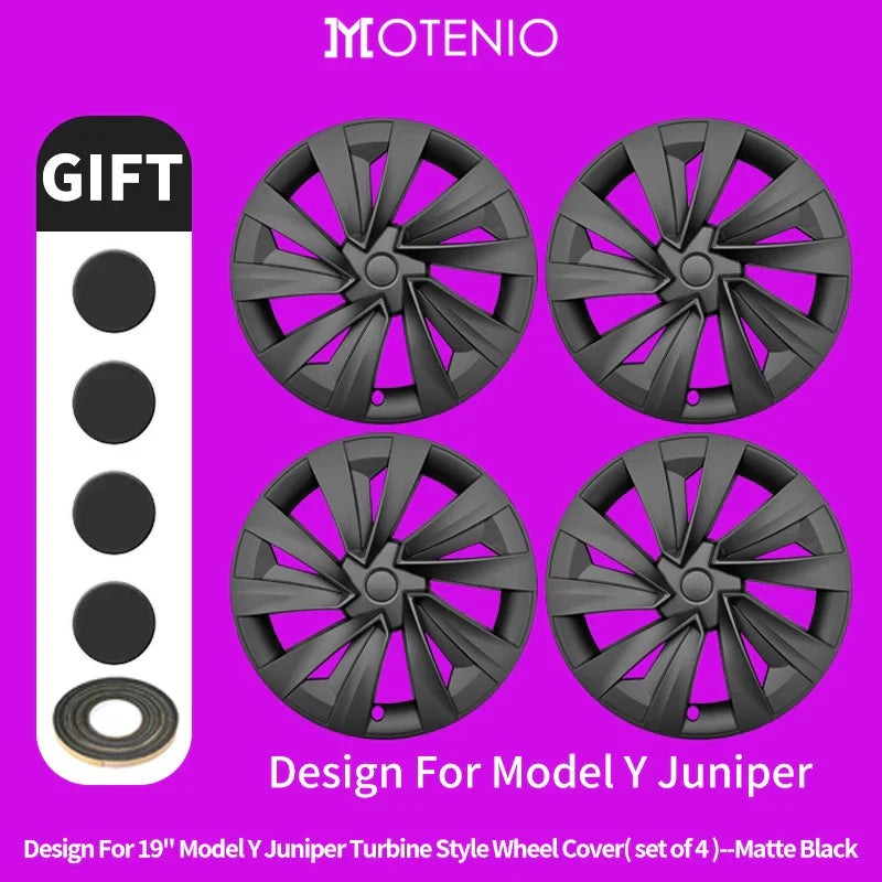 19" Matte Black / Silver Black Wheel Cover for Tesla Model Y Juniper (2025–2026) | 4-Piece Replacement Hub Cap - 14:347#Turbine Silver Black;200007085:11755855#Juniper 2025;200007763:201336106;400005408:110553637#Tesla;400005409:3984267#New Model Y 19Inch-14:193#Turbine Matte Black;200007085:11755855#Juniper 2025;200007763:201336106;400005408:110553637#Tesla;400005409:3984267#New Model Y 19Inch-  DRIVEN - 8