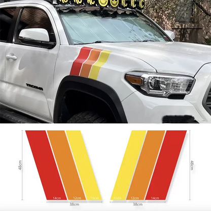 Retro Tri-Color Sunset Stripe Decal for Toyota 4Runner (2009–2024) | Fender, Hood, Trunk & Grille Vinyl - 200000182:366#E-200000182:10#D-200000182:193#A-200000182:691#C-200000182:29#B-  DRIVEN - 9