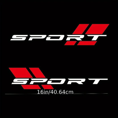 Sport Style Body & Fender Decal | 2-Piece Waterproof Vinyl Sticker for Cars, Motorcycles & Helmets - 14:200004889#black-14:200004890#white and red-  DRIVEN - 3