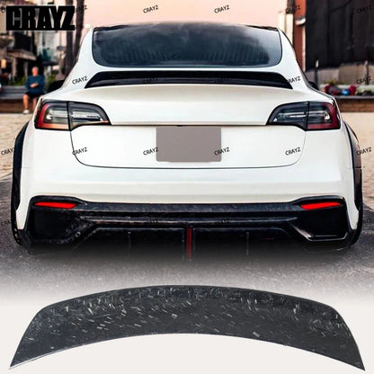 IPM GT-Style Real Carbon Fiber Rear Trunk Spoiler for Tesla Model 3 (2017–2022) | Sport Lid Wing - 14:200003699#Carbon Fiber Look-14:200002130#Real Carbon Fiber-14:200004891#Unpainted FRP-14:365458#Gloss Black-14:200004890#Forged Carbon Fiber-  DRIVEN - 1