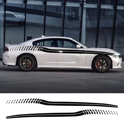 Sport Stripe Waistline Decal for Dodge Charger | Vinyl Film Styling Body Sticker - 200000182:350852#Glossy Orange-200000182:10#Glossy Red-200000182:175#Glossy Blue-200000182:366#Glossy Yellow-200000182:193#Glossy Black-  DRIVEN - 1