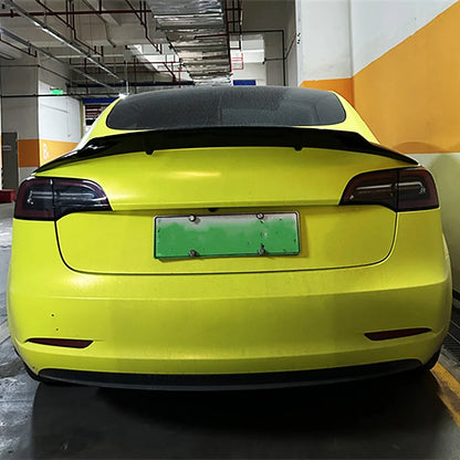 Ducktail Lip Spoiler for Tesla Model 3 (2017–2023) | Rear Trunk Lid Boot Wing — Body Kit - 14:200004889#Unpainted-14:200004890#Glossy Black-14:200004891#Carbon Printing-14:200002130#Real Carbon Fibe-  DRIVEN - 5