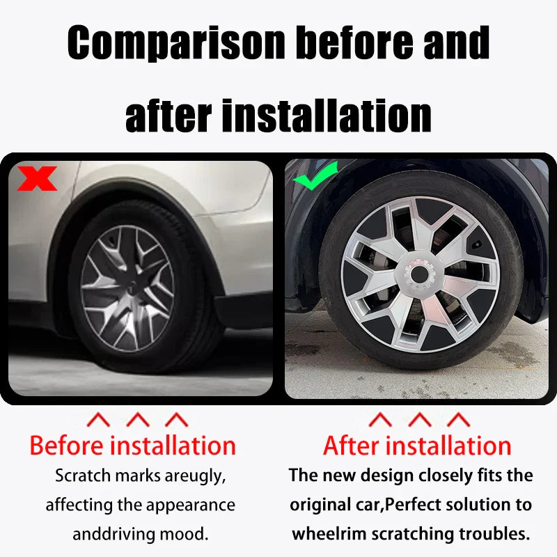 19" Replacement Hub Cap Wheel Covers for Tesla Model Y (2026) | 4-Piece Set