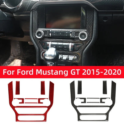 Carbon Fiber GPS Navigation Trim Frame for Ford Mustang GT (2015-2021) | Interior Vinyl Decal - 200000182:193#a set(Black)-200000182:350850#style A(Red)-200000182:350853#style B(Black)-200000182:10#a set(Red)-  DRIVEN - 1
