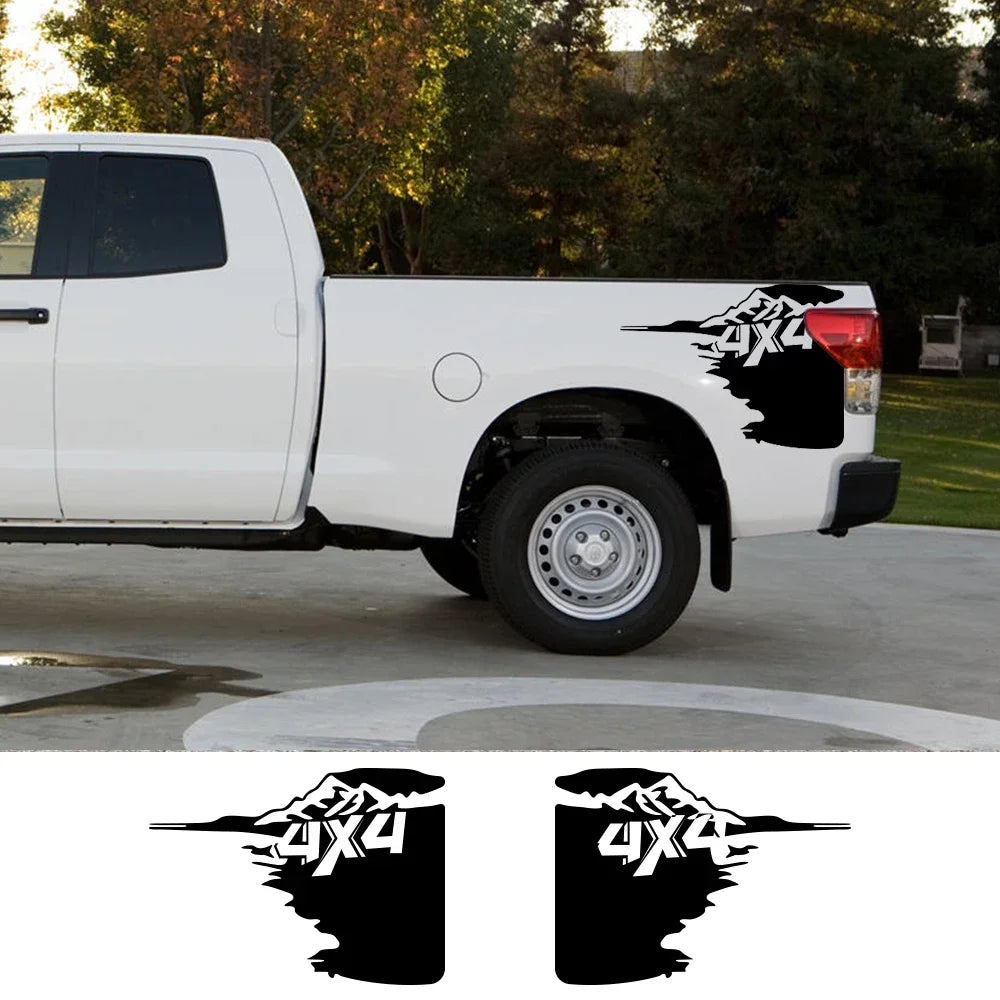 Universal 4x4 Side Bed Splash Decal | Fits Ford F-150, Toyota Hilux, Dodge RAM, Isuzu D-Max, Mitsubishi L200 & More - 200000182:350850#Glossy Black-200000182:350853#Glossy Gray-200000182:350852#Glossy White-200000182:1052#Carbon Fiber-200000182:366#Matt Silver-  DRIVEN - 1