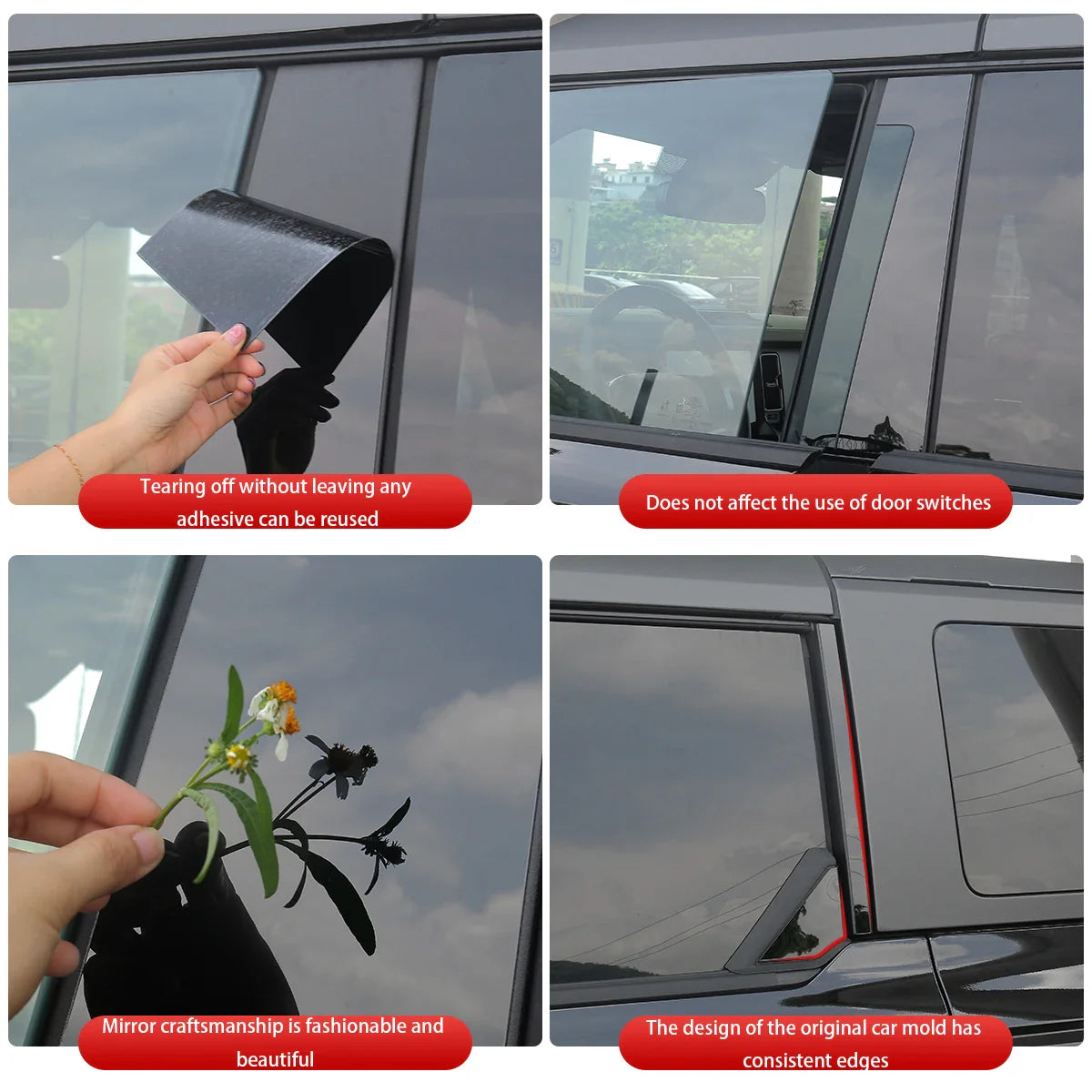 Door, Window & B-Pillar Decorative Sticker Kit for Ford Bronco | Vinyl Trim Decal Set - 200000182:193#Black 6 pieces-  DRIVEN - 2