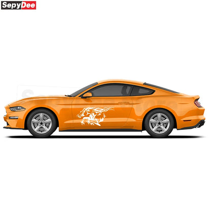Running Horse Side & Rear Fender Decal | 2-Piece Vinyl for Mustang, Challenger, Porsche & Ford - 200000182:200211869#Silver Grey;5:100014065#100x50CM-200000182:200211869#Silver Grey;5:361386#60x30CM-200000182:200211869#Silver Grey;5:100014064#80x40CM-200000182:200211869#Silver Grey;5:200000990#40x20CM-200000182:200211869#Silver Grey;5:361385#50x25CM-  DRIVEN - 3