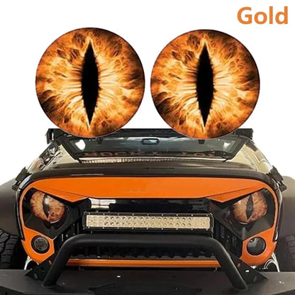 Beast Eyes Headlight Decals – Car & Jeep Headlight Sticker | 6 Colors | Universal Fit - 200000182:10#Yellow-200000182:691#Red-200000182:366#Blue-200000182:350852#Green-200000182:29#Purple-  DRIVEN - 10