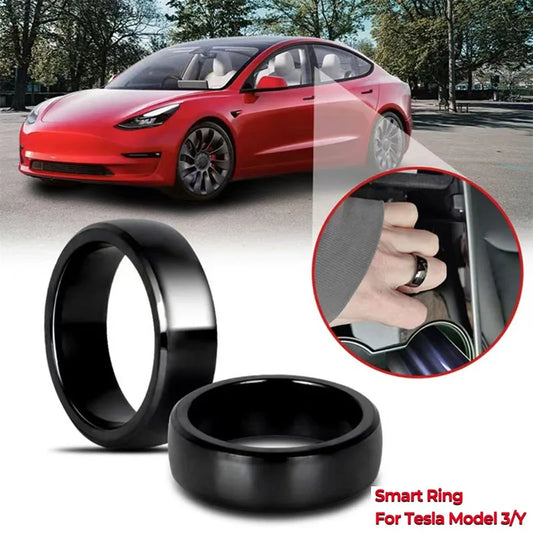 NFC Smart Key Ring | Waterproof Ceramic Ring to Replace Tesla Key Card / Key Fob (Model 3 / Y / S / X) - 14:10#Size 9 C 59.4mm-  DRIVEN - 1