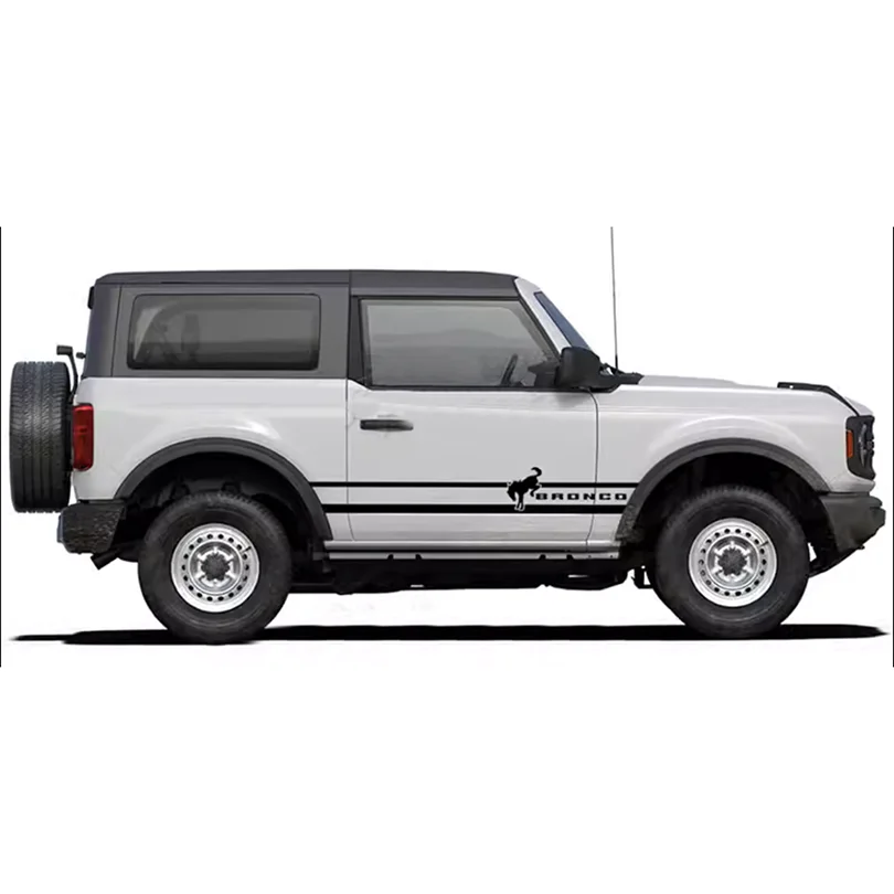 Matte Black Side Waistline Stripe Decal for Ford Bronco 2-Door (2021–2023) | Vinyl Body Line Overlay Pair - 200000182:1052#F-200000182:350853#B-200000182:10#C-200000182:366#G-200000182:175#E-  DRIVEN - 8