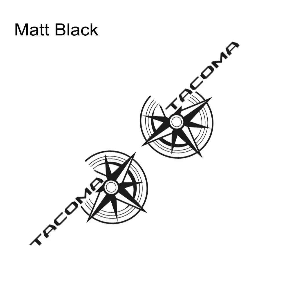 Compass Trunk Bed Side Decal for Toyota Tacoma TRD | 2-Piece Vinyl Film Graphics - 200000182:350853#Glossy Gray-200000182:10#Glossy Red-200000182:350850#Glossy Black-200000182:350852#Glossy White-200000182:193#Glossy Blue-  DRIVEN - 7