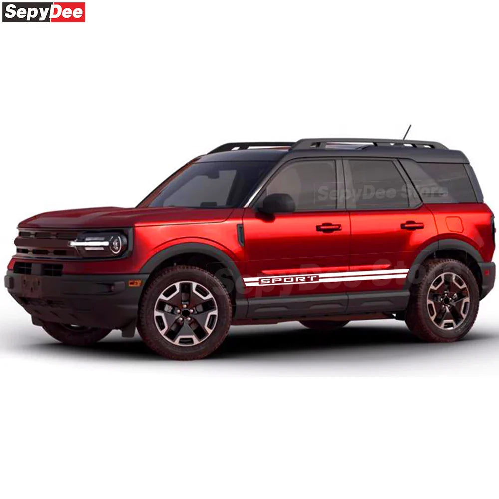 Racing Sport Door Side Skirt Decal for Ford Bronco Sport (2021+) | KK Vinyl Body Sticker - 200000182:193#Glossy Black-200000182:29#Glossy White-200000182:366#5D Carbon Black-200000182:175#Matte Black-200000182:691#Sliver Gray-  DRIVEN - 4