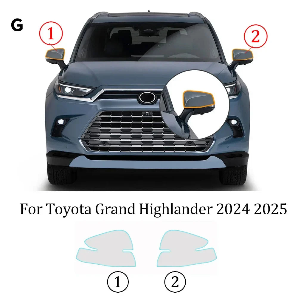 Precut PPF for Toyota Grand Highlander (2024–2025) | TPU Headlight, Mirror, Pillar & Door Handle - 200000182:10#Door bowl Film;5:200000990# Transparent Film-200000182:691#B C Pillars Film;5:200000990# Transparent Film-200000182:29#Headlight Film;5:200000990# Transparent Film-200000182:193#Rearview Film;5:200000990# Transparent Film-  DRIVEN - 10