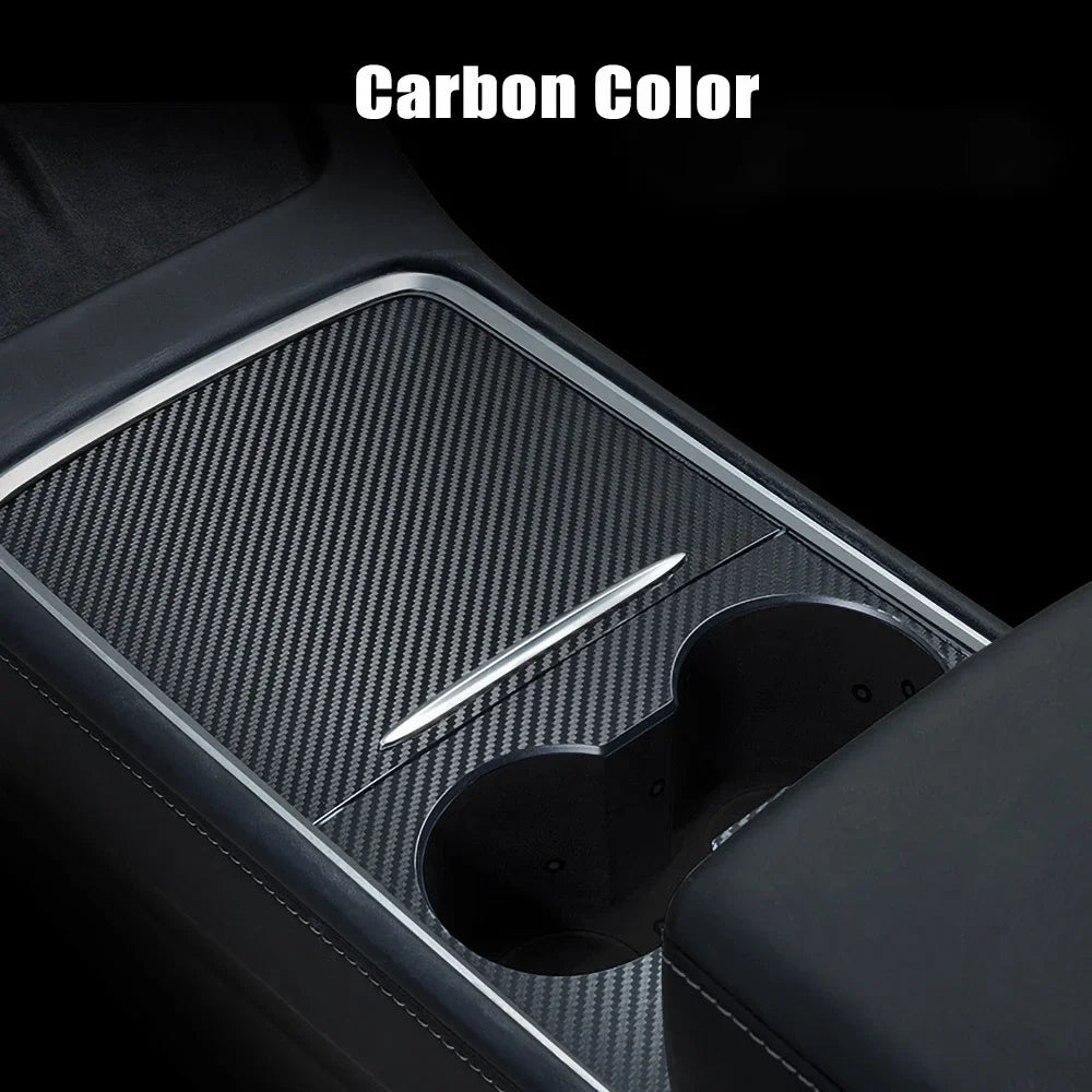 Center Console Panel Sticker for Tesla Model 3 / Model Y (2021–2023) | Wood Grain & Carbon Fiber Film - 200000182:201735810#Wood Grain Color-200000182:801422864#PU Carbon Color-200000182:96235566#Carbon Color-200000182:771#Black Color-200000182:200006253#White Color-  DRIVEN - 8