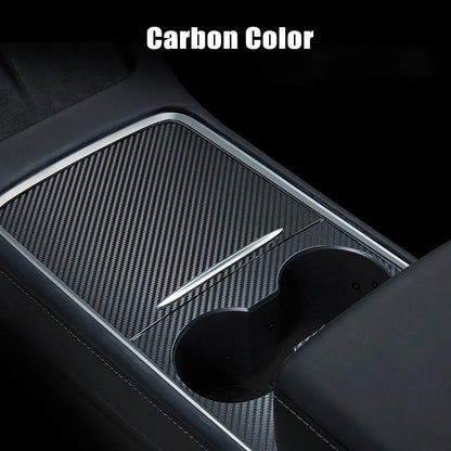 Center Console Panel Sticker for Tesla Model 3 / Model Y (2021–2023) | Wood Grain & Carbon Fiber Film - 200000182:201735810#Wood Grain Color-200000182:801422864#PU Carbon Color-200000182:96235566#Carbon Color-200000182:771#Black Color-200000182:200006253#White Color-  DRIVEN - 8
