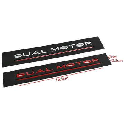 3D ABS DUAL MOTOR Chrome Red Line Emblem Badge for Tesla | Trunk & Body Styling Sticker - 14:200004890#Bright black red-14:200004889#silver red-14:365458#red-14:200002130#Matte black-14:200003699#Bright black-  DRIVEN - 3