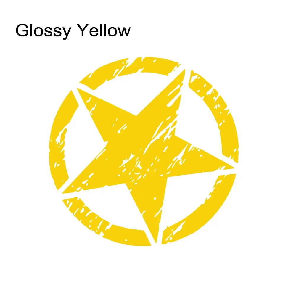 Hood & Door Star Decal for Jeep Cherokee / Patriot / Compass / Wrangler JK/JL/TJ/YJ | Vinyl Sticker - 200000182:691#Gray;5:200000990#35cm x 35cm 1pcs-200000182:29#White;5:361385#50cm x 50cm 1pcs-200000182:29#White;5:200000990#35cm x 35cm 1pcs-200000182:350852#Orange;5:200000990#35cm x 35cm 1pcs-200000182:10#Red;5:361385#50cm x 50cm 1pcs-  DRIVEN - 13