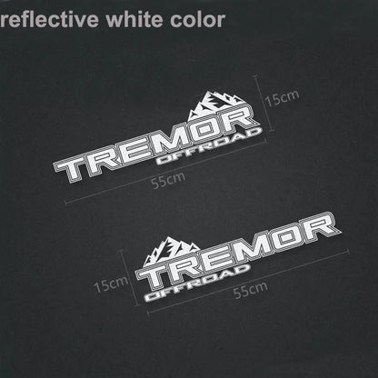 Off-Road Mountain Scratch Bedside Decal for Ford F-150 Tremor / Ranger / F-250 / F-350 | Orange Vinyl Pair - 200000182:193#A-200000182:29#B-200000182:691#c-200000182:350686#d-200000182:496#e-  DRIVEN - 9