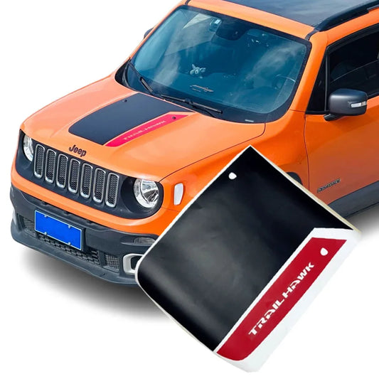 Matte Black TrailHawk Hood Decal for Jeep Renegade (2014–2023) | Precut Vinyl Graphics - <none>-  DRIVEN - 1