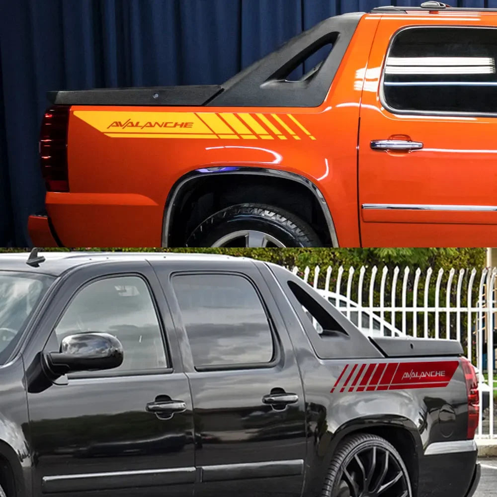 Rear Trunk Side Decal for Chevrolet Avalanche | Vinyl Truck Graphics 2-Pack - 200000182:29#Glossy White-200000182:193#Glossy Black-200000182:10#Glossy Red-200000182:691#Glossy Gray-200000182:366#Glossy Yellow-  DRIVEN - 4