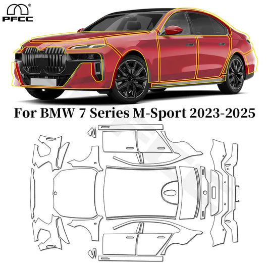 Precut PPF for BMW 7 Series G70 / M Sport (2023–2025) | TPU Paint Protection Film Clear Bra - 200000182:29#Whole set;5:200000990#Clear Film-  DRIVEN - 1