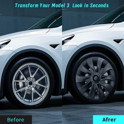 18" Sakura Style Hub Cap for Tesla Model 3 (2017–2023) | 4-Piece ABS Replacement Wheel Cover