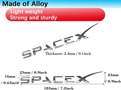 3D ABS SPACEX Letter Emblem Badge for Tesla Rear Tailgate / Trunk | Car Sticker - 14:200004890#Bright Black-14:200004889#Matte Black-  DRIVEN - 6