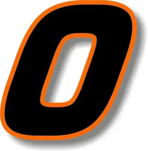 Custom Race Number Vinyl Sticker – Square Font, Black & Orange Border | 5 Sizes, Digits 0–9 - 200000182:350686#0;5:100014065#25CM-  DRIVEN - 1