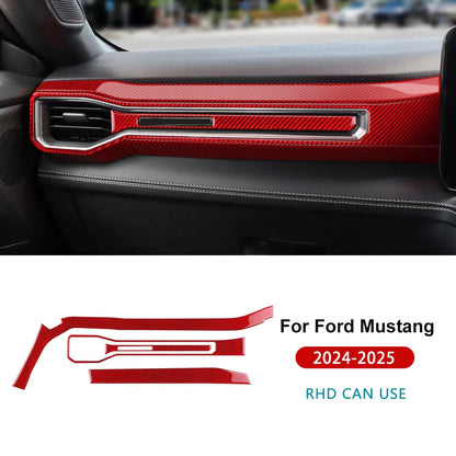 Real Soft Carbon Fiber Interior Trim for Ford Mustang GT / Dark Horse / EcoBoost (2024-2025) - 200000182:350853#Type B For LHD Black-200000182:350852#Type A For RHD Red-200000182:350850#Type A For RHD Black-200000182:350686#Type A For LHD Red-200000182:175#Type C For LHD Black-  DRIVEN - 7