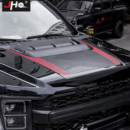 JHO Sport R Precut Bedside & Hood Wrap Kit for Ford F-150 Raptor (2022-2025) | Matte Stripe - 200000182:193#Black-  DRIVEN - 3