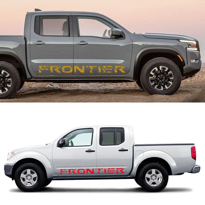 Door Side Stripe Decal for Nissan Frontier D40 / D22 / NP300 | 2-Piece Pickup Truck Vinyl Graphic - 200000182:193#Glossy Black;5:200000990#170X13CM-200000182:193#Glossy Black;5:361385#190X14CM-200000182:29#Glossy White;5:200000990#170X13CM-200000182:29#Glossy White;5:361385#190X14CM-200000182:691#Glossy Gray;5:200000990#170X13CM-  DRIVEN - 4