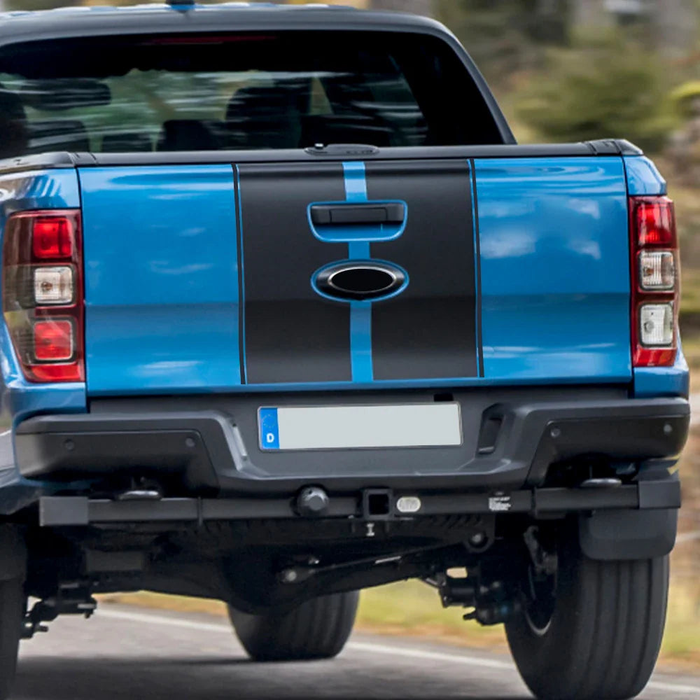 Full Body Stripe Vinyl Decal for Ford Ranger / Raptor (2015–2018) | Hood, Roof, Door & Back Door Graphics - 200000182:200006152#Colorful Laser-200000182:200004890#Carbon Fiber-200000182:691#Matt Silver-200000182:771#Matt Gold-200000182:193#Glossy Blue-  DRIVEN - 3