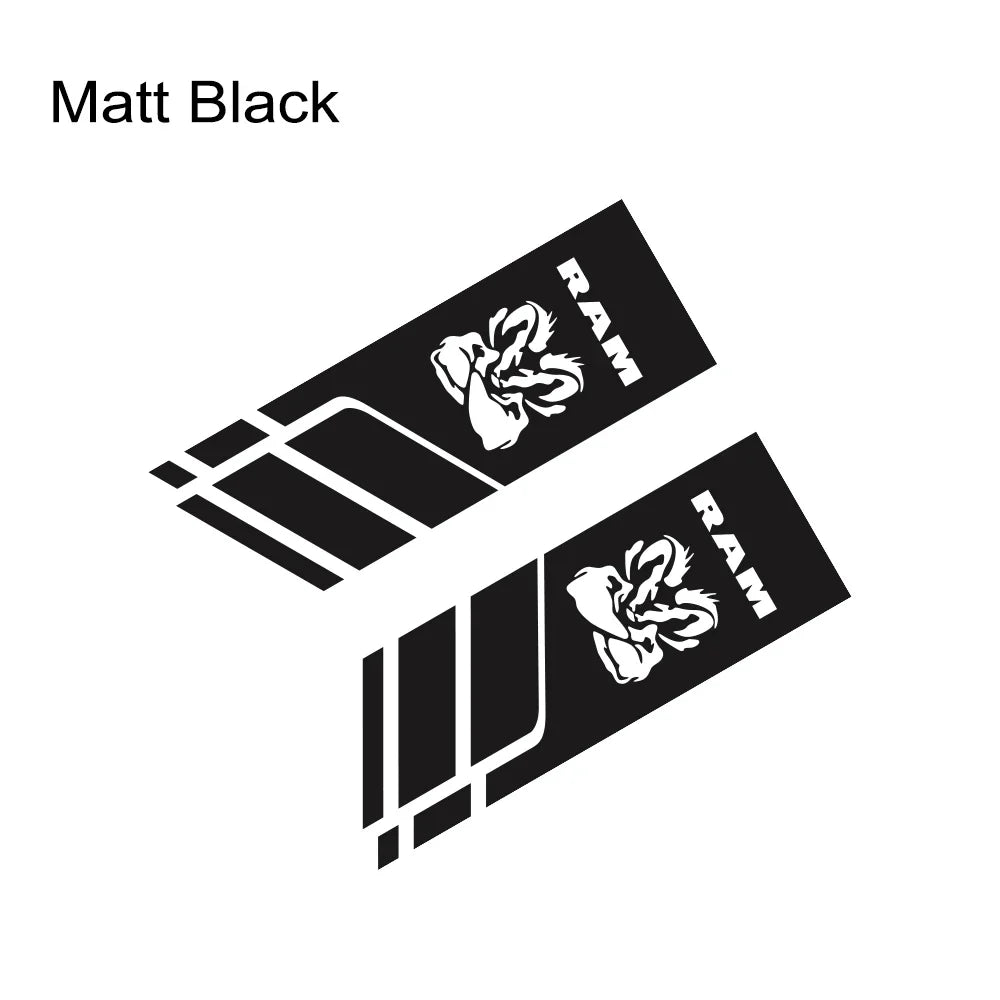 Back Door & Side Decal for Dodge RAM 1500 / 2500 HEMI Rebel 5.7L | Pickup Vinyl Sticker - 200000182:193#Glossy Black-200000182:366#Glossy Yellow-200000182:29#Glossy White-200000182:200004890#Colorful Laser-200000182:173#Glossy Blue-  DRIVEN - 16