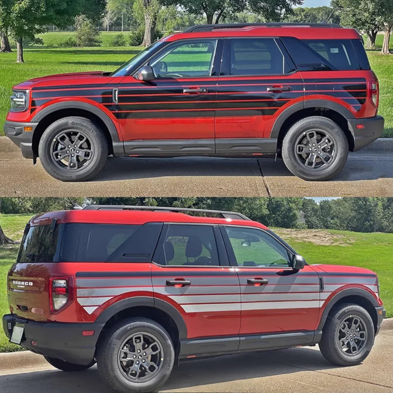 Retro Sunset Stripe Decal Kit for Ford Bronco Sport | Hood & Waist Line Vinyl Graphics - 200000182:193#A-200000182:691#C-200000182:29#B-  DRIVEN - 3