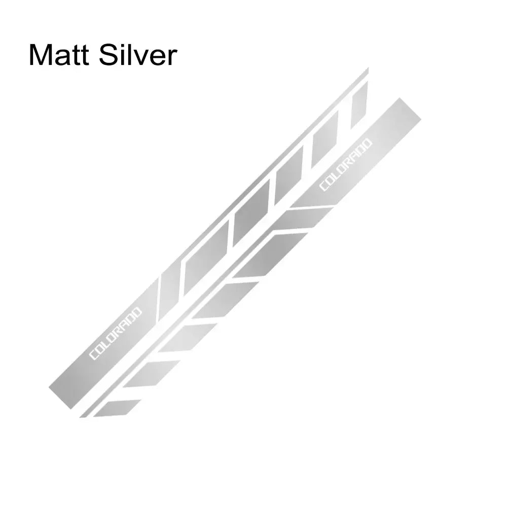 Door Side Skirt Stripe Decal for Chevrolet Colorado | 2-Piece Vinyl Truck Graphic - 200000182:350853#Carbon Fiber-200000182:350850#Matt Black-200000182:1052#Colorful Laser-200000182:496#Matt Silver-200000182:173#Matt Gold-  DRIVEN - 14