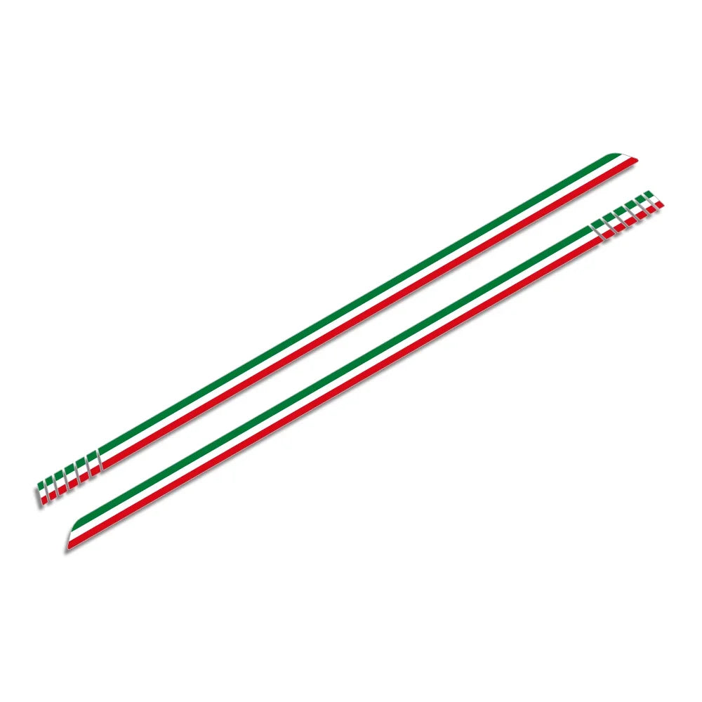 Italian Flag Racing Stripe Side Door Decal | Italy Tricolor Vinyl Graphic Sticker - 200000182:193#Green White Red-  DRIVEN - 7