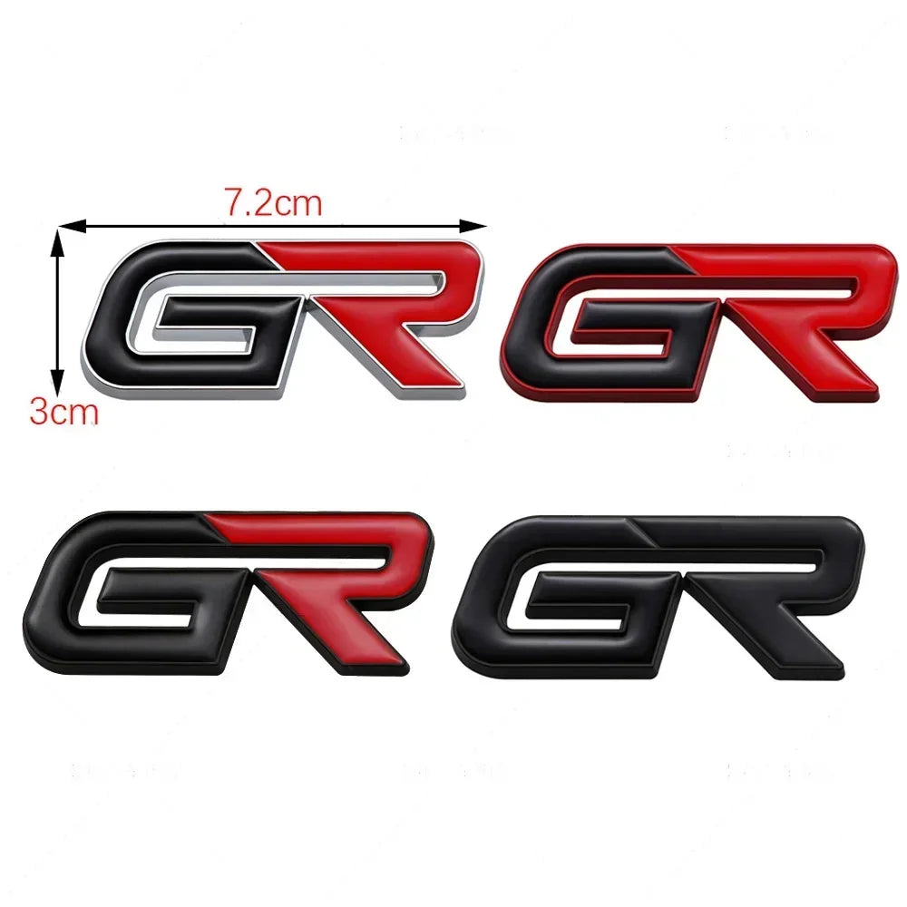 GR Logo Front Grille Emblem Sticker for Toyota Land Cruiser / Yaris / Camry / Vios | Gazoo Racing Badge