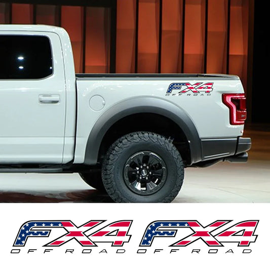 American FX4 Off-Road Sticker for Ford Ranger / F-150 / Raptor | 2-Piece Vinyl Decal - 200000182:193#American Style FX4;355:203282824#2 Pairs;5:200000990#17x4.6cm-  DRIVEN - 1