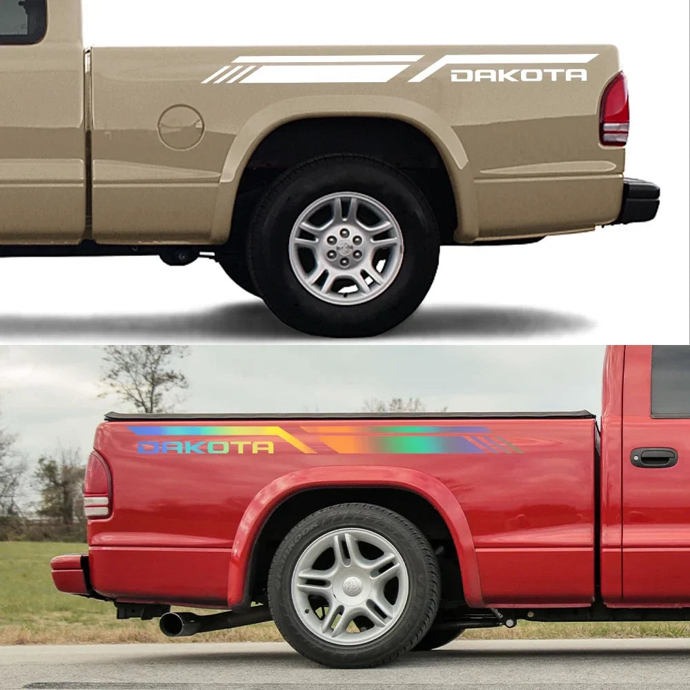 Bed Side Stripe Decal for Dodge Dakota SLT / SXT / 5.9 / R/T Sport | Vinyl Truck Sticker - 200000182:350853#Carbon Fiber-200000182:173#Matt Gold-200000182:496#Matt Silver-200000182:1052#Colorful Laser-200000182:350850#Matt Black-  DRIVEN - 4