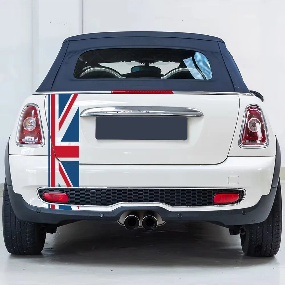 Union Jack Rear Trunk Decal for Mini Cooper One / JCW / S / Clubman / Countryman (F60, R60, R55) | Vinyl Styling Sticker - 200000182:193#Red Union Jack-200000182:29#Gray Union Jack-  DRIVEN - 2