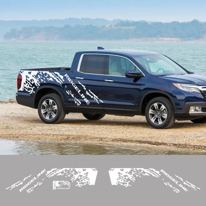 Splash Grunge Body Side Decal for Honda Ridgeline Sport / RTL / RTL-E | 3-Piece Matte Vinyl Kit - 200000182:193#Matt Gold-200000182:366#Matt Silver-200000182:173#Glossy Yellow-200000182:175#Glossy Blue-200000182:771#Carbon Fiber-  DRIVEN - 2