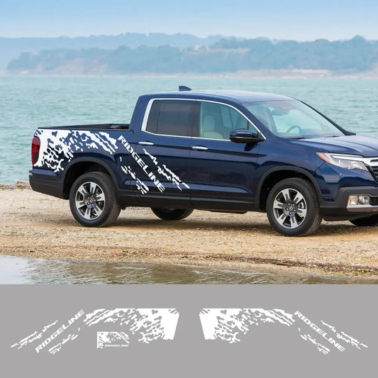 Splash Grunge Body Side Decal for Honda Ridgeline Sport / RTL / RTL-E | 3-Piece Matte Vinyl Kit - 200000182:193#Matt Gold-  DRIVEN - 2
