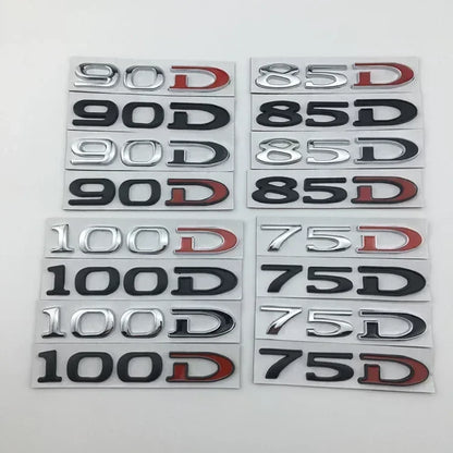 Rear Boot Trunk Tailgate Emblem Badge for Tesla Model 3 / S / X / Y | 75D 85D 90D 100D Sticker - 14:200004889#75D-14:200003699#75D-3-14:200002130#85D-14:200004890#75D-1-14:200004891#75D-2-  DRIVEN - 1