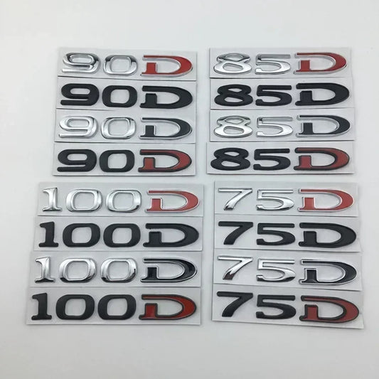 Rear Boot Trunk Tailgate Emblem Badge for Tesla Model 3 / S / X / Y | 75D 85D 90D 100D Sticker - 14:200004889#75D-  DRIVEN - 1