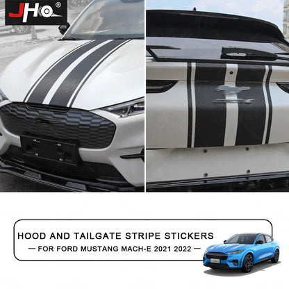 Ford Mustang Mach-E Hood & Body Stripe Decal Kit – 3D Carbon Fiber Vinyl (2021–2023) - 200000182:193#Stripe Sticker Kit-  DRIVEN - 1