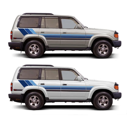 Tri-Color Waistline Stripe Decal for Toyota Land Cruiser 80 LC80 (1994–1997) | Blackout Vinyl Graphics - 200000182:173#C-200000182:496#E-200000182:29#B-200000182:193#A-200000182:175#D-  DRIVEN - 4