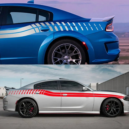 Sport Stripe Waistline Decal for Dodge Charger | Vinyl Film Styling Body Sticker - 200000182:350852#Glossy Orange-200000182:10#Glossy Red-200000182:175#Glossy Blue-200000182:366#Glossy Yellow-200000182:193#Glossy Black-  DRIVEN - 3