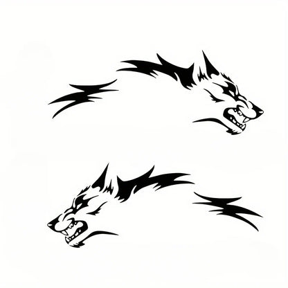Wolf Side Body Decal | 2-Piece Waterproof Self-Adhesive Vinyl Animal Sticker - 200000182:193#2pcs Black;5:100014064#100x40CM(each)-200000182:29#2pcs White;5:100014064#100x40CM(each)-200000182:10#2pcs Red;5:100014064#100x40CM(each)-  DRIVEN - 7