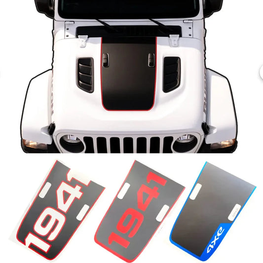 Jeep Wrangler & Gladiator Hood Decal – 1941 Matte Vinyl Blackout Wrap | JL JT 4xe (2018–2024) - 200000182:350853#blue matt black-  DRIVEN - 1