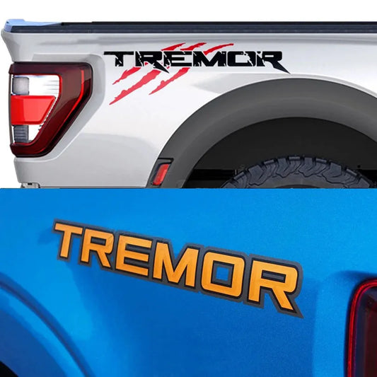 Off-Road Mountain Scratch Bedside Decal for Ford F-150 Tremor / Ranger / F-250 / F-350 | Orange Vinyl Pair - 200000182:193#A-  DRIVEN - 1